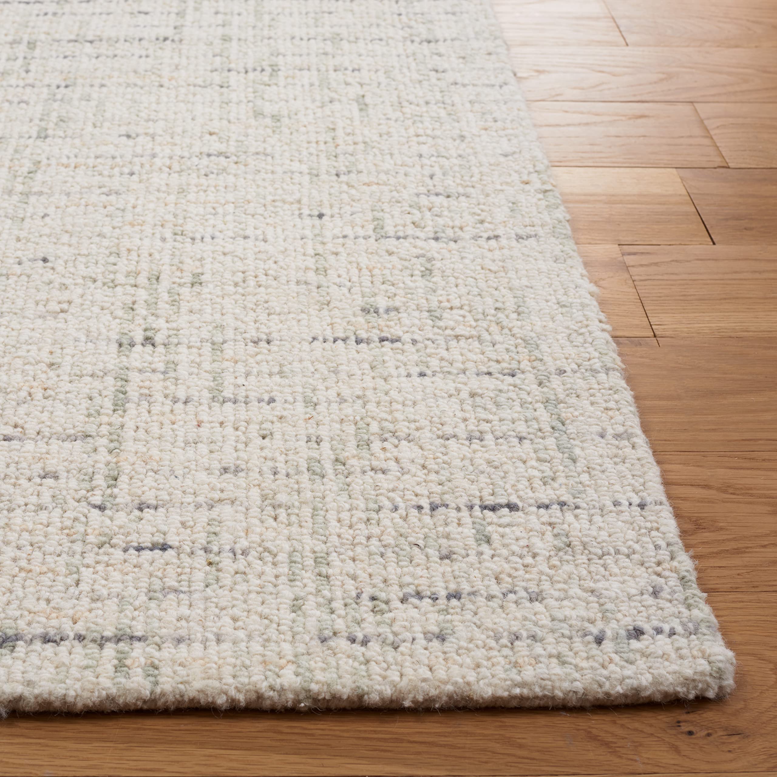 Safavieh Abstract Collection 4' Square Ivory/Light Grey Abt468K Handmade Wool Area Rug